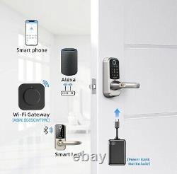 Serrure Porte À Empreinte De Doigt Smart Lock, Cornet 5-en-1 Clé D'entrée Sans Clé Verrure De Porte