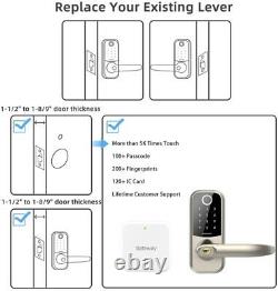 Serrure Porte À Empreinte De Doigt Smart Lock, Cornet 5-en-1 Clé D'entrée Sans Clé Verrure De Porte