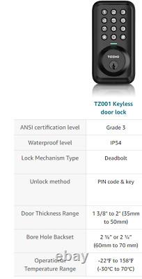 Serrure de porte à clavier TEEHO TZ001, verrouillage électronique sans clé, serrure numérique intelligente.
