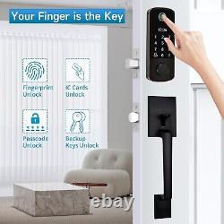 Serrure de porte à empreinte digitale avec poignées, serrure de porte sans clé, serrure de porte intelligente