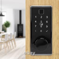 Serrure de porte à verrouillage intelligent noir sans clé avec empreinte digitale SPG