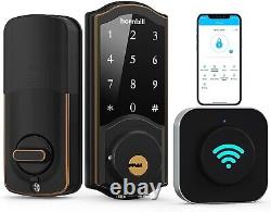 Serrure de porte d'entrée sans clé intelligente 2022 WiFi et Bluetooth activés, touches numériques