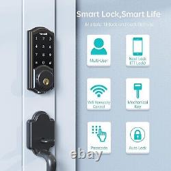 Serrure de porte d'entrée sans clé intelligente 2022 WiFi et Bluetooth activés, touches numériques
