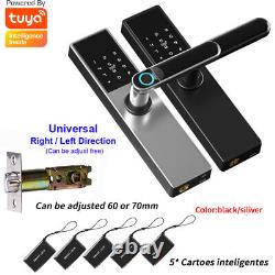 Serrure de porte électronique biométrique numérique intelligente avec application Tuya, clé à distance sans clé et empreinte digitale