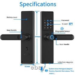Serrure de porte électronique biométrique numérique intelligente avec application Tuya, clé à distance sans clé et empreinte digitale