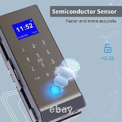 Serrure de porte en verre intelligente, entrée sans clé, serrure de porte numérique, sans perçage, empreinte digitale
