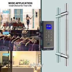 Serrure de porte en verre intelligente, entrée sans clé, serrure de porte numérique, sans perçage, empreinte digitale