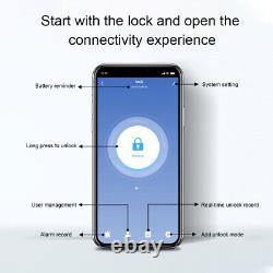 Serrure de porte intelligente 5 en 1 à entrée sans clé, bouton biométrique, clavier, contrôle à distance via application K6D7