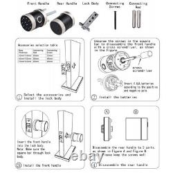 Serrure de porte intelligente 5 en 1 à entrée sans clé, bouton biométrique, clavier, contrôle à distance via application K6D7