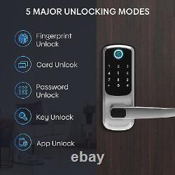 Serrure de porte intelligente 5 en 1 sans clé à entrée numérique biométrique avec clavier d'empreintes digitales