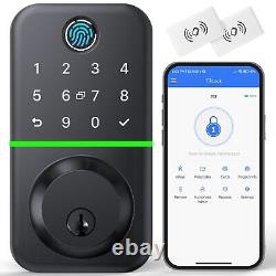 Serrure de porte intelligente Deadbolt avec clavier Entrée sans clé Serrure de porte à empreinte digitale