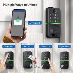 Serrure de porte intelligente Deadbolt avec clavier Entrée sans clé Serrure de porte à empreinte digitale