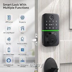 Serrure de porte intelligente Deadbolt avec clavier Entrée sans clé Serrure de porte à empreinte digitale