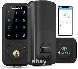 Serrure de porte intelligente Hornbill Wi-Fi Bluetooth à entrée sans clé Deadbolt avec clavier
