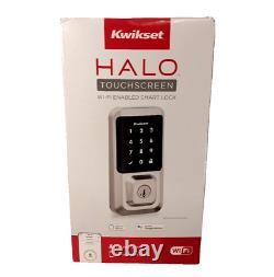 Serrure de porte intelligente Kwikset Halo avec écran tactile Wi-Fi SmartKey Nickel satiné (99390-001)