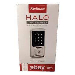 Serrure de porte intelligente Kwikset Halo avec écran tactile Wi-Fi SmartKey en nickel satiné (99390-001)