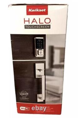 Serrure de porte intelligente Kwikset Halo avec écran tactile Wi-Fi SmartKey en nickel satiné (99390-001)