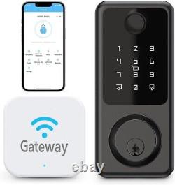 Serrure de porte intelligente TTLOCK APP/Clé de carte entrée sans clé + Passerelle WIFI G2 (verrou) NOIRE