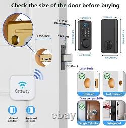 Serrure de porte intelligente TTLOCK APP/Clé de carte entrée sans clé + Passerelle WIFI G2 (verrou) NOIRE