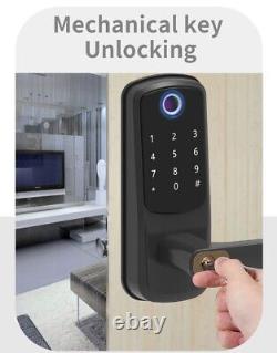 Serrure de porte intelligente TTlock Wifi avec empreinte digitale, clavier, tactile sans clé noir