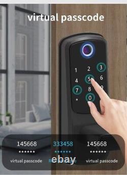 Serrure de porte intelligente TTlock Wifi avec empreinte digitale, clavier, tactile sans clé noir