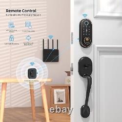 Serrure de porte intelligente WiFi SMONET avec empreinte digitale et clé sans clé, verrou numérique Bluetooth