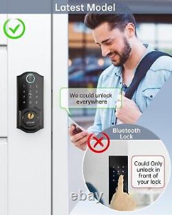 Serrure de porte intelligente WiFi SMONET sans clé d'empreinte digitale avec clavier électronique et pêne dormant