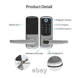 Serrure de porte intelligente WiFi avec empreinte digitale biométrique, touche tactile, mot de passe numérique et clavier sans clé