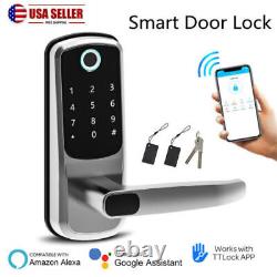Serrure de porte intelligente Wifi biométrique à empreinte digitale tactile sans clé à clavier numérique.