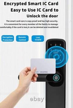 Serrure de porte intelligente Wifi biométrique avec empreinte digitale, touche, mot de passe et clavier numérique sans clé