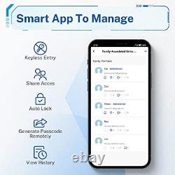 Serrure de porte intelligente à clavier avec poignée, serrure de porte sans clé à entrée numérique.