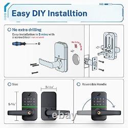 Serrure de porte intelligente à clavier avec poignée, serrure de porte sans clé à entrée numérique.