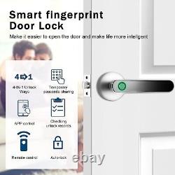 Serrure de porte intelligente à empreinte digitale GEETAINOO avec poignée, boutons de porte sans clé