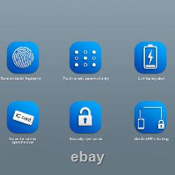 Serrure de porte intelligente à empreinte digitale sans clé, serrure de porte biométrique BT temporaire V CMM