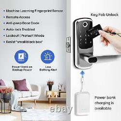 Serrure de porte intelligente avec poignée, empreinte digitale sans clé, mot de passe wifi, application d'entrée Deadbolt