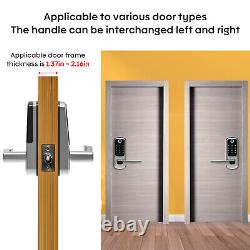 Serrure de porte intelligente avec poignée, empreinte digitale sans clé, mot de passe wifi, application d'entrée Deadbolt