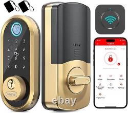 Serrure de porte intelligente sans clé SMONET WiFi Bluetooth avec empreinte digitale et clavier Deadbolt