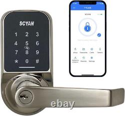 Serrure de porte intelligente, serrure de porte sans clé, serrure de poignée SCYAN X4 avec écran tactile