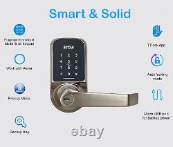 Serrure de porte intelligente, serrure de porte sans clé, serrure de poignée SCYAN X4 avec écran tactile