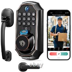 Serrure de porte sans clé ARPHA Deadbolt avec caméra vidéo, sonnette, audio bidirectionnel et bouton