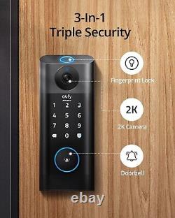Serrure de porte sans clé avec caméra Wi-Fi Eufy S330 Video Smart Lock Doorbell Fingerprint