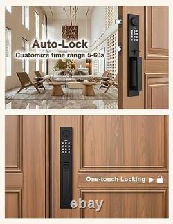 Serrure de porte sans clé avec levier, poignée de porte intelligente à plaque complète