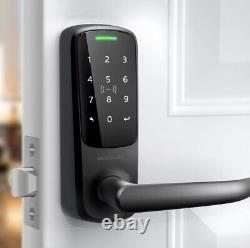 Serrure de porte sans clé avec verrouillage à 5 pênes, connexion Wifi intégrée et serrure intelligente NFC 5-en-1