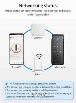 Serrure de verrouillage intelligent sans clé WiFi avec carte IC, empreinte digitale, clavier et déverrouillage à distance via l'application