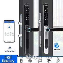 Serrure électronique Bluetooth avec mot de passe, empreinte digitale, étanche, en aluminium pour porte coulissante