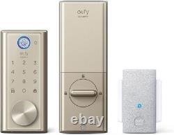 Serrure intelligente Eufy Security pour porte avec empreinte digitale, verrouillage sans clé et pont Wi-Fi