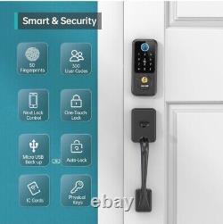 Serrure intelligente Wi-Fi Deadbolt, serrure de porte sans clé, serrure intelligente pour la porte d'entrée