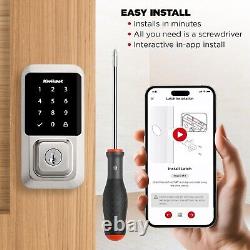 Serrure intelligente Wi-Fi Kwikset Halo à entrée sans clé, pêne dormant en nickel satiné