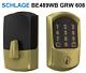 Serrure Intelligente Wifi Schlage Encode Avec Finition Greenwich En Laiton Satiné Be489wbgrw608