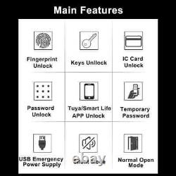 Serrure intelligente numérique à empreinte digitale avec mot de passe électronique, accès sans clé, Type C USB